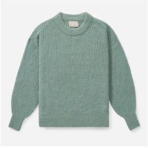 Everlane The Oversized Alpaca Crew Sweater in Pomona Green, Women’s Small